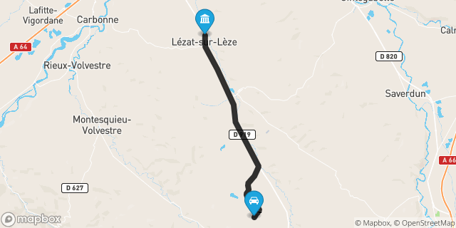 Itinéraire vers Lézat-sur-Lèze