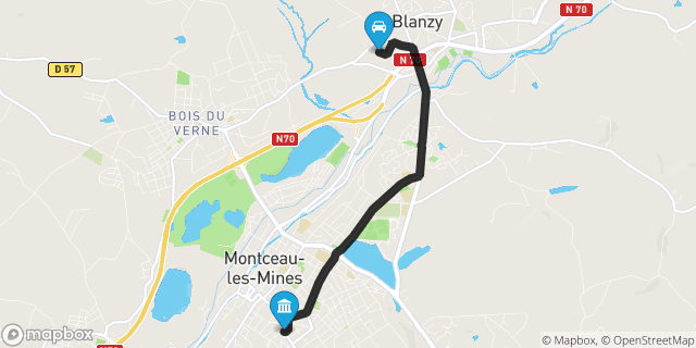 Itinéraire vers Montceau-les-Mines