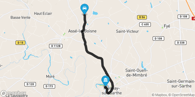 Itinéraire vers Fresnay-sur-Sarthe