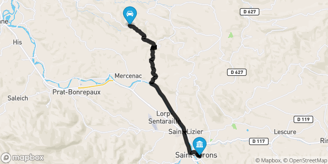Itinéraire vers Saint-Girons