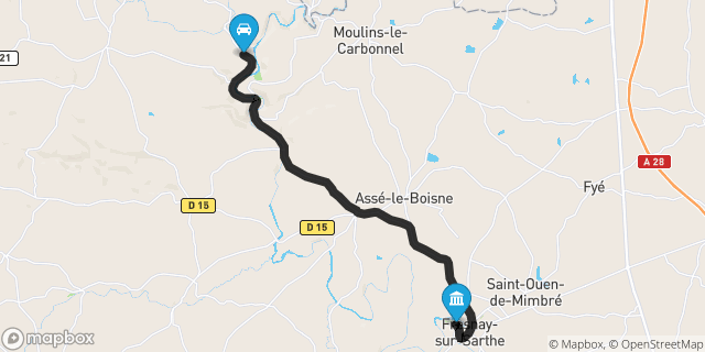 Itinéraire vers Fresnay-sur-Sarthe