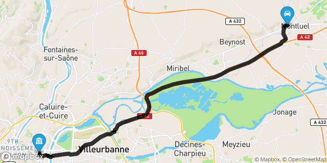 Itinéraire vers Lyon
