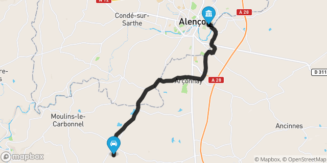 Itinéraire vers Alençon