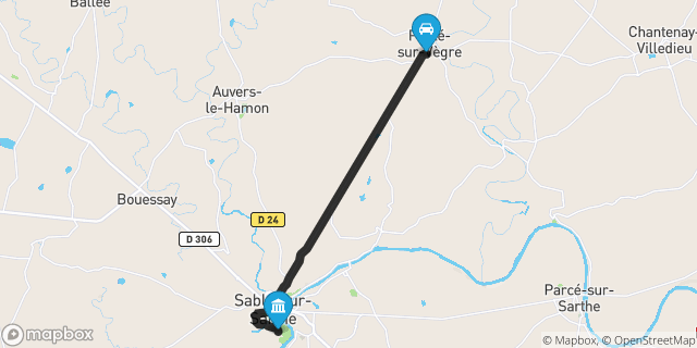 Itinéraire vers Sablé-sur-Sarthe