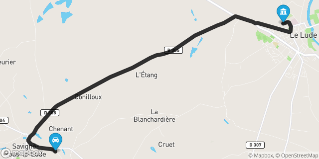 Itinéraire vers Le Lude