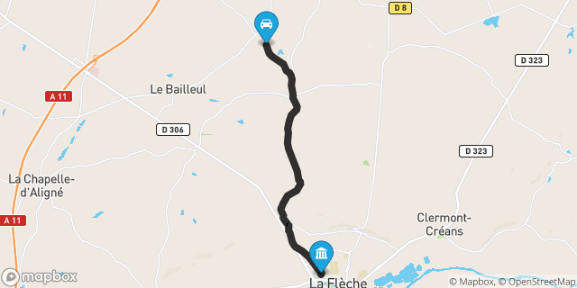 Itinéraire vers La Flèche