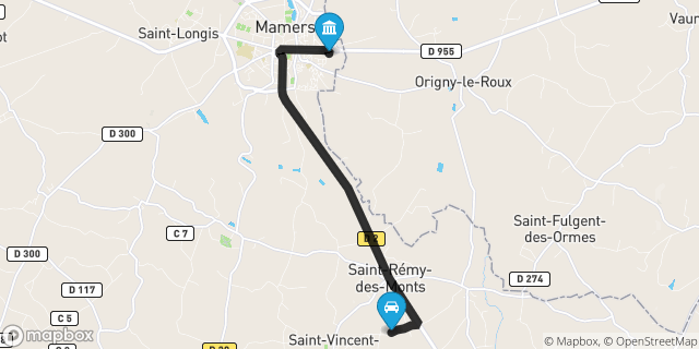 Itinéraire vers Mamers