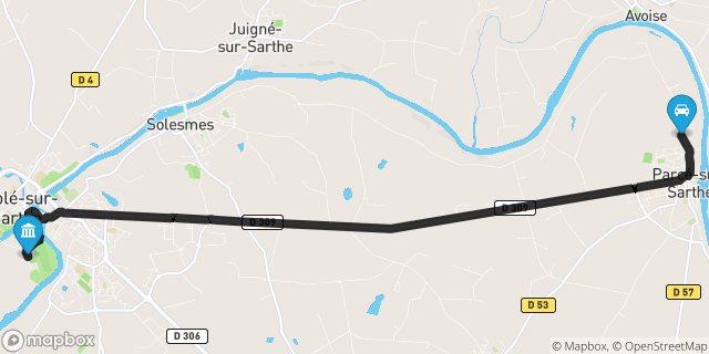 Itinéraire vers Sablé-sur-Sarthe