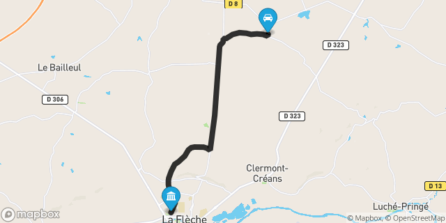 Itinéraire vers La Flèche