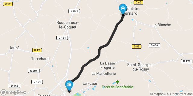 Itinéraire vers Bonnétable