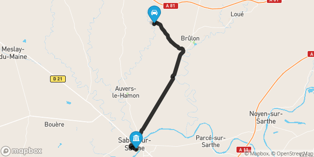 Itinéraire vers Sablé-sur-Sarthe