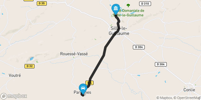 Itinéraire vers Sillé-le-Guillaume
