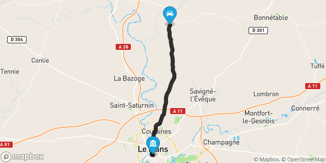 Itinéraire vers Le Mans