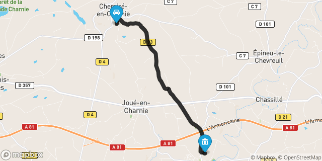 Itinéraire vers Loué