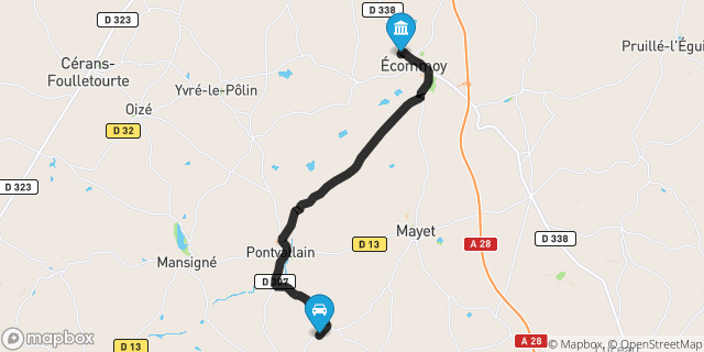 Itinéraire vers Écommoy