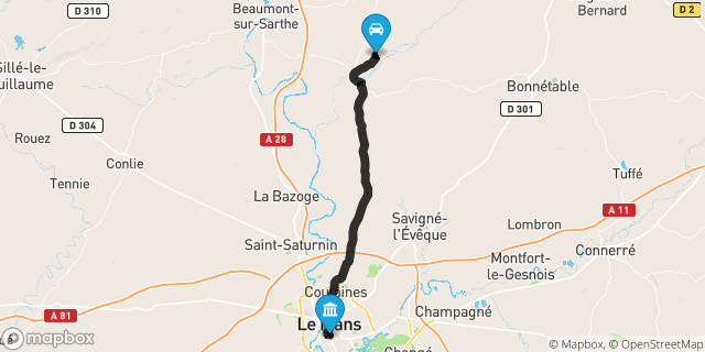 Itinéraire vers Le Mans