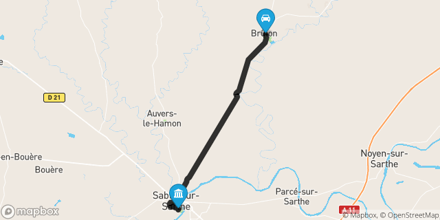 Itinéraire vers Sablé-sur-Sarthe