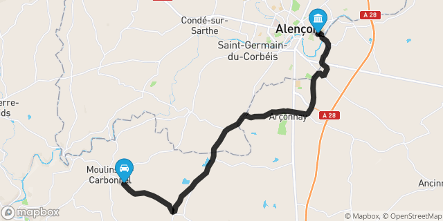 Itinéraire vers Alençon