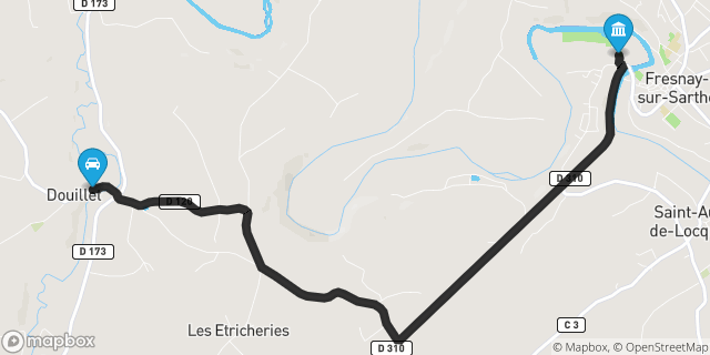 Itinéraire vers Fresnay-sur-Sarthe