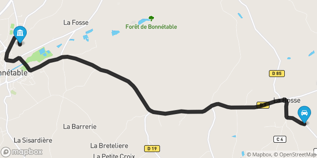 Itinéraire vers Bonnétable