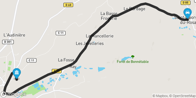 Itinéraire vers Bonnétable