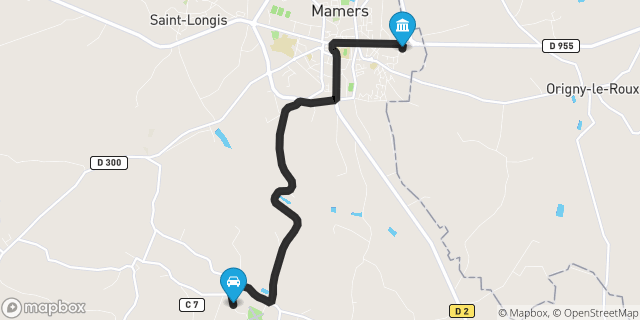 Itinéraire vers Mamers