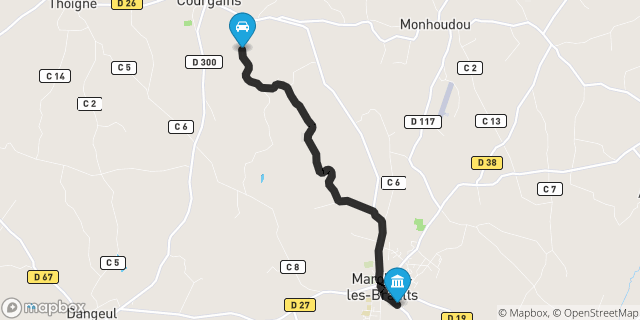 Itinéraire vers Marolles-les-Braults