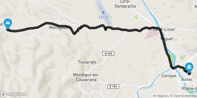 Itinéraire vers Saint-Girons