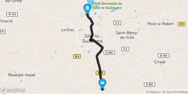 Itinéraire vers Sillé-le-Guillaume