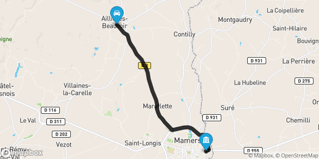 Itinéraire vers Mamers