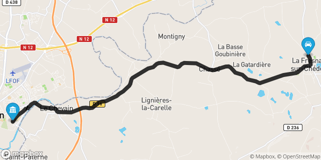 Itinéraire vers Alençon
