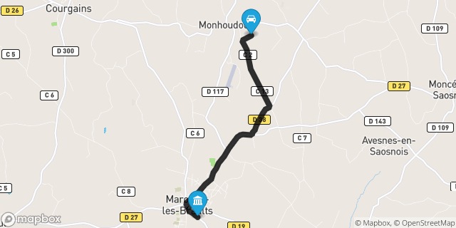 Itinéraire vers Marolles-les-Braults