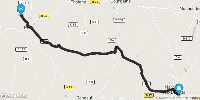 Itinéraire vers Marolles-les-Braults
