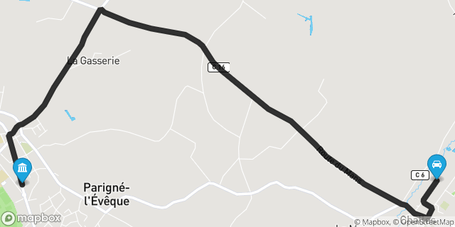Itinéraire vers Parigné-l'Évêque