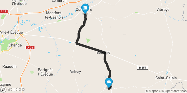 Itinéraire vers Connerré