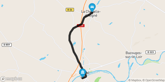 Itinéraire vers Durtal