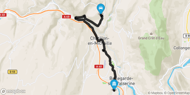Itinéraire vers Bellegarde-sur-Valserine