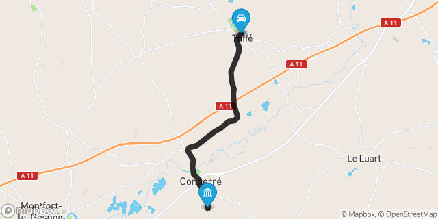 Itinéraire vers Connerré