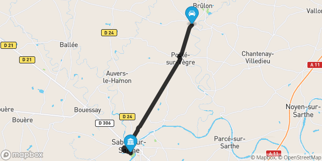 Itinéraire vers Sablé-sur-Sarthe