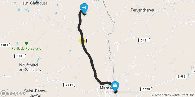 Itinéraire vers Mamers