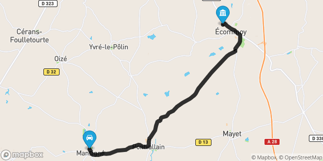 Itinéraire vers Écommoy