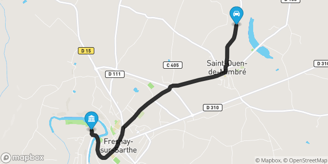 Itinéraire vers Fresnay-sur-Sarthe