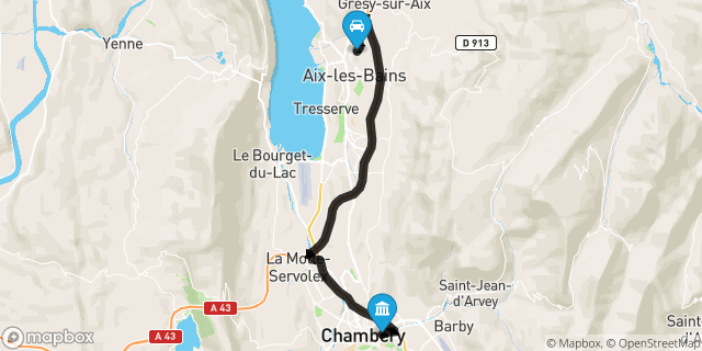 Itinéraire vers Chambéry