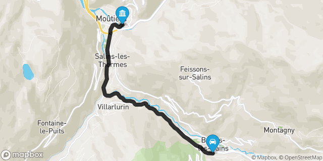 Itinéraire vers Moutiers