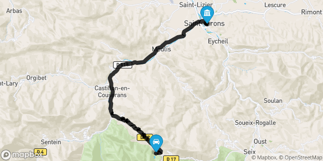 Itinéraire vers Saint-Girons