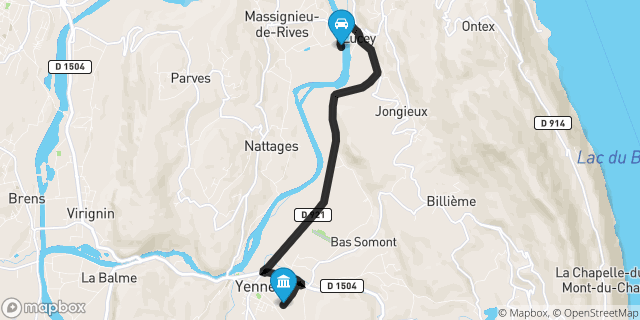 Itinéraire vers Yenne