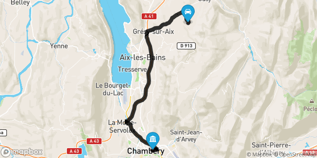 Itinéraire vers Chambéry