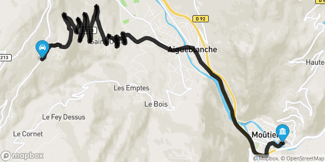 Itinéraire vers Moutiers