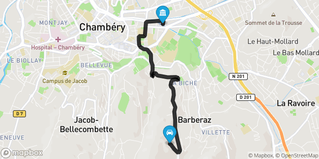 Itinéraire vers Chambéry