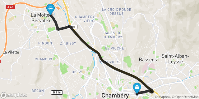 Itinéraire vers Chambéry